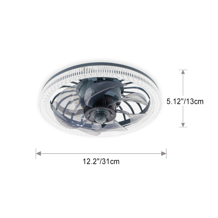 Moderne Einfachheit PP PS Imitation Kristall Runde LED Deckenventilator Lampe Für Schlafzimmer 