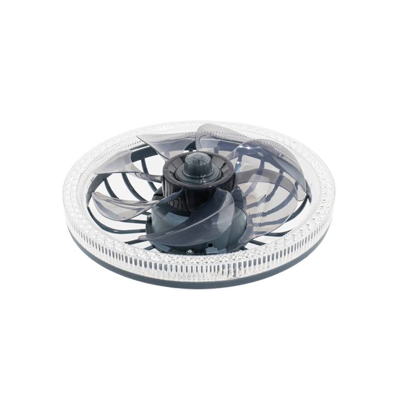 Moderne Einfachheit PP PS Imitation Kristall Runde LED Deckenventilator Lampe Für Schlafzimmer 