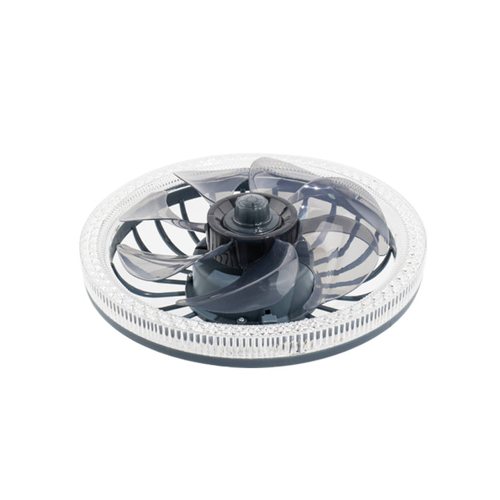 Moderne Einfachheit PP PS Imitation Kristall Runde LED Deckenventilator Lampe Für Schlafzimmer 