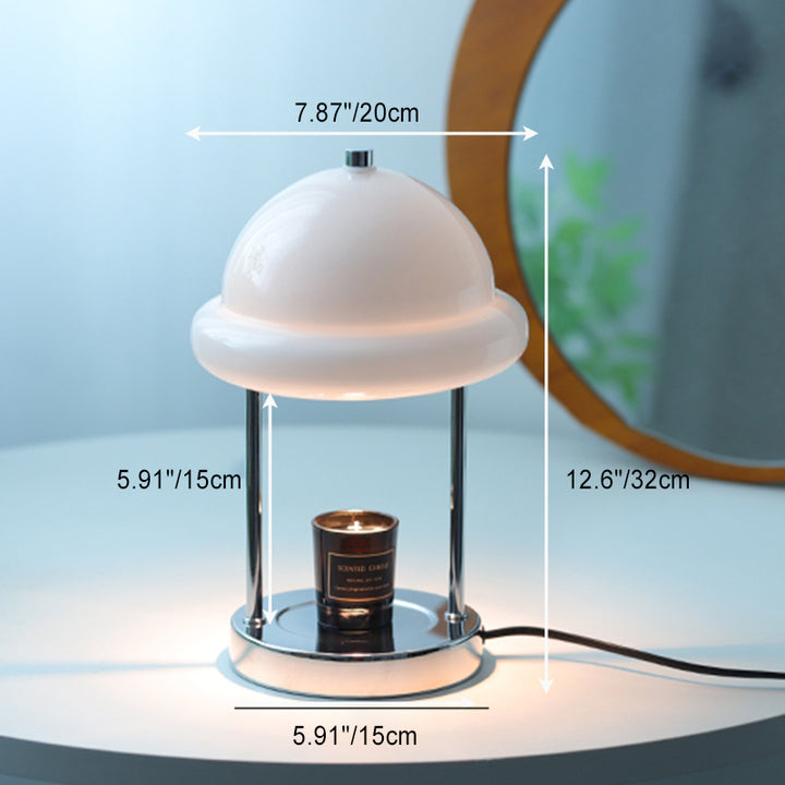 Contemporary Nordic Metal Glass Mushroom 1-Light Melting Wax Table Lamp For Bedroom
