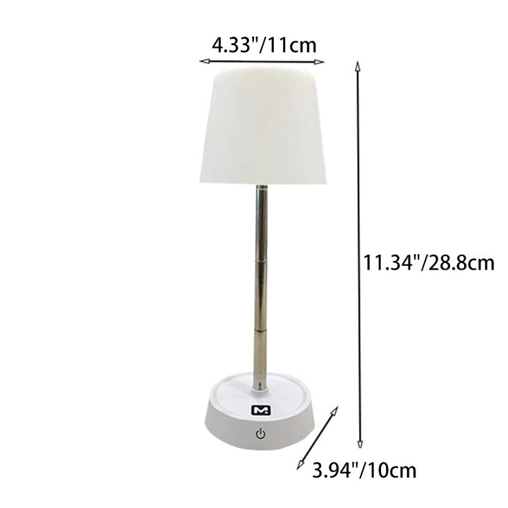 Lampe de table LED cylindrique en acier inoxydable ABS HIPS extensible rechargeable à simplicité moderne pour l&