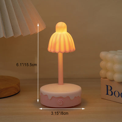 Zeitgenössische kreative Batterie Kunststoff Spiegel Blume LED Tischlampe Nachtlicht für Schlafzimmer 