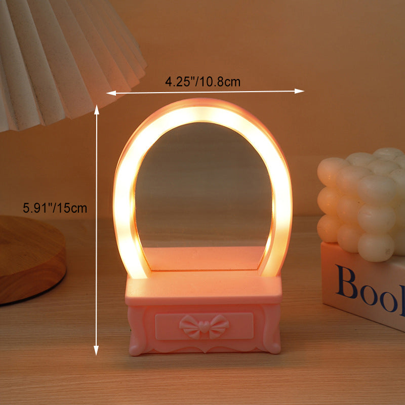 Zeitgenössische kreative Batterie Kunststoff Spiegel Blume LED Tischlampe Nachtlicht für Schlafzimmer 