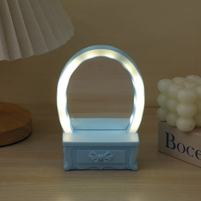 Zeitgenössische kreative Batterie Kunststoff Spiegel Blume LED Tischlampe Nachtlicht für Schlafzimmer 