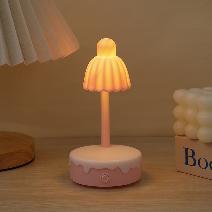 Batterie créative contemporaine en plastique miroir fleur lampe de table LED veilleuse pour chambre 