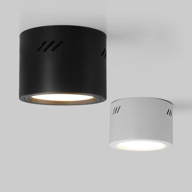 Spot LED Plafonnier Cylindre Rond en Aluminium Minimaliste Moderne pour Couloir 