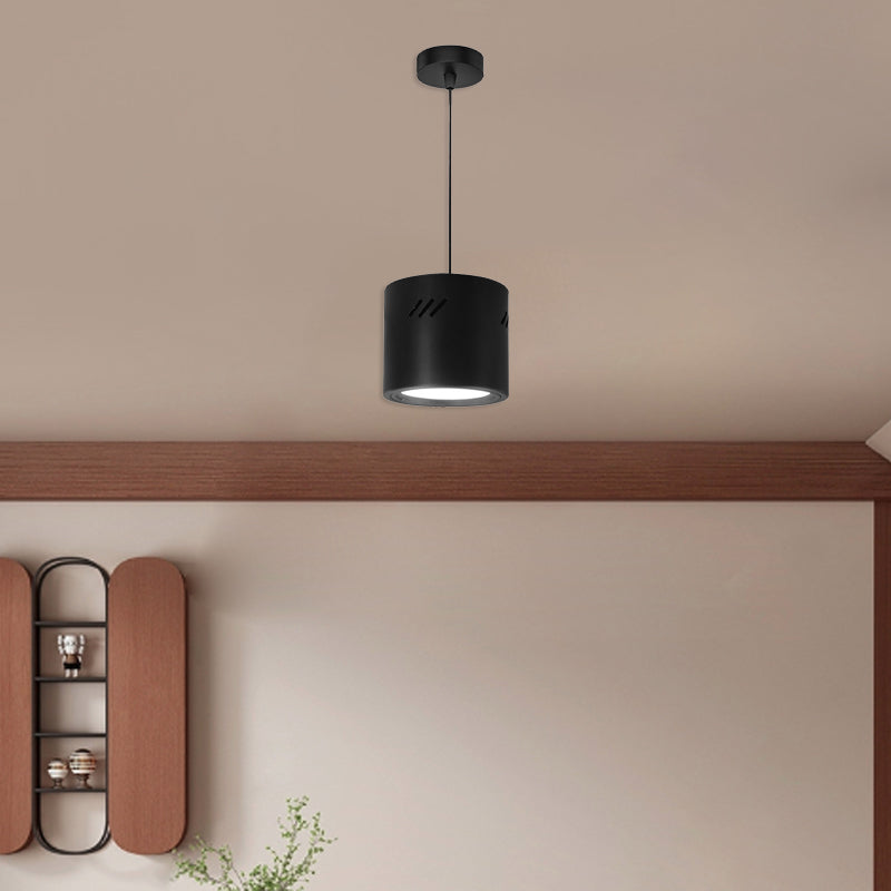 Moderner minimalistischer Aluminium-PC-Rundzylinder-LED-Pendelleuchte für den Flur 