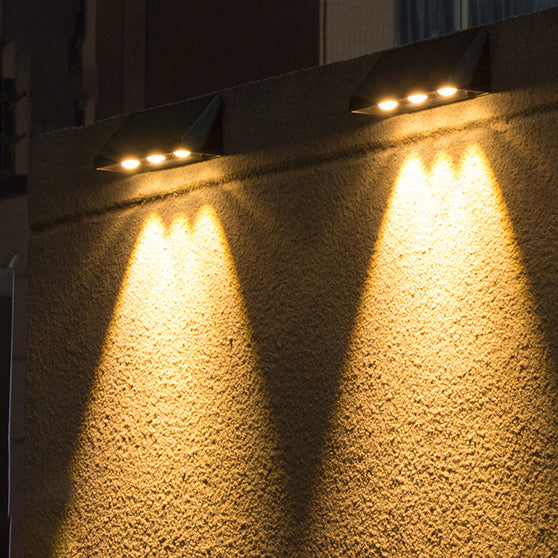 Moderne Einfachheit Solar Wasserdicht ABS PMMA Rechteckige LED Wandleuchte Für Außenbereich Terrasse 