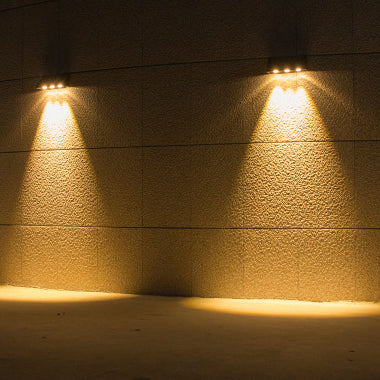 مصباح حائط LED مستطيل مقاوم للماء من ABS PMMA بتصميم بسيط حديث للطاقة الشمسية للفناء الخارجي 