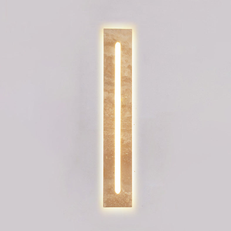 Contemporary Nordic Waterproof Travertine Acrylic Rectangular Strip LED Wall Sconce Lamp For Outdoor Patio