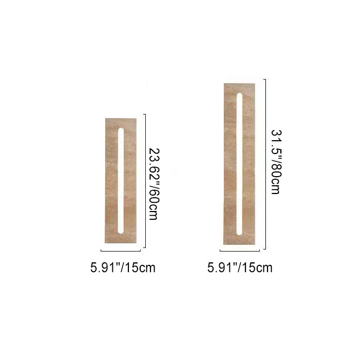 Contemporary Nordic Waterproof Travertine Acrylic Rectangular Strip LED Wall Sconce Lamp For Outdoor Patio