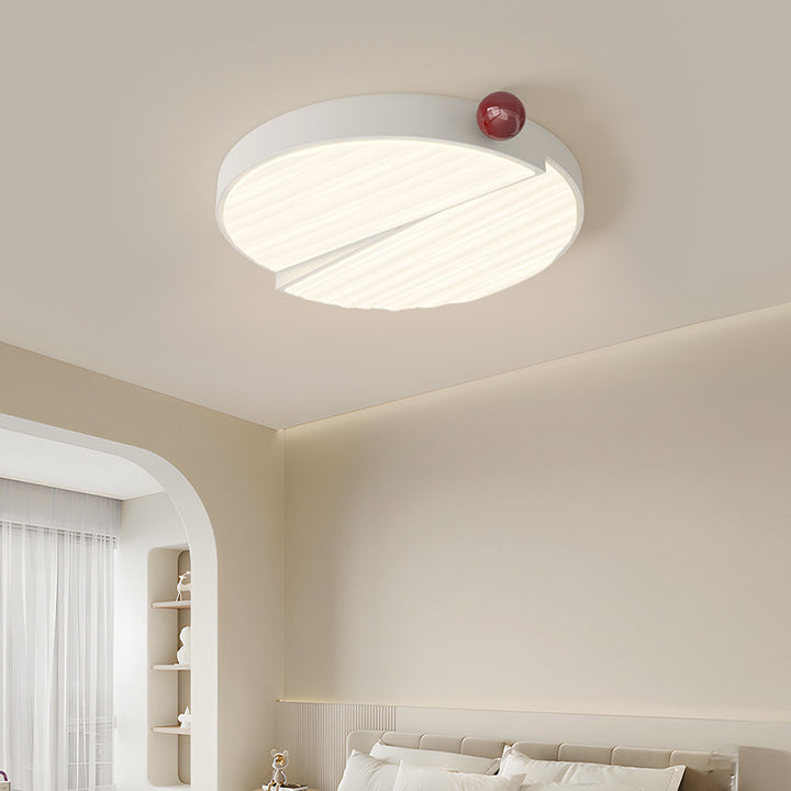 Zeitgenössische Nordic Iron PVC Runde Quadrat Welle Textur Kugel LED Deckenleuchte für Schlafzimmer 