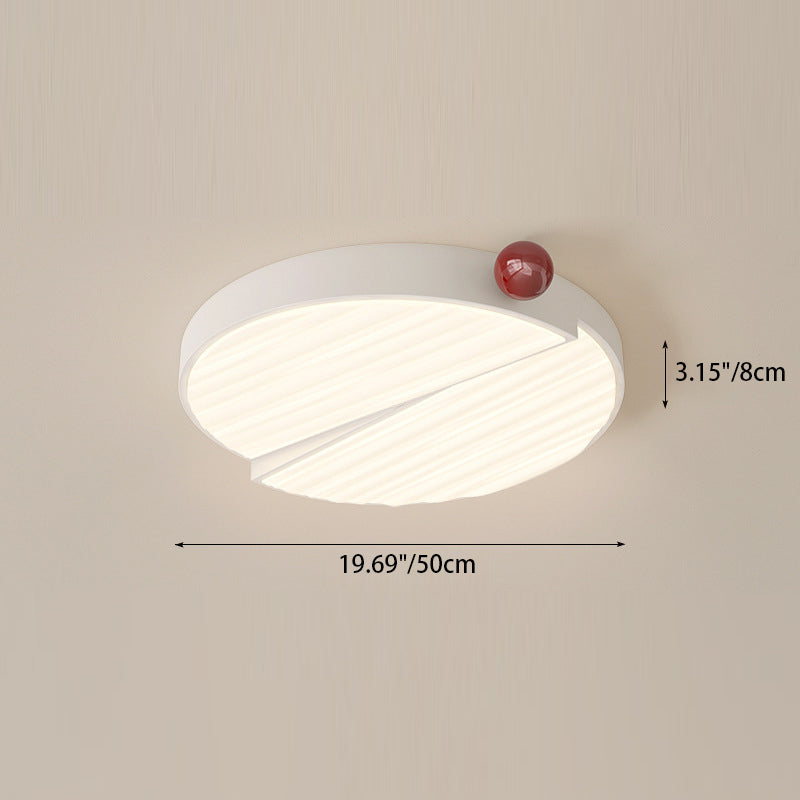 Zeitgenössische Nordic Iron PVC Runde Quadrat Welle Textur Kugel LED Deckenleuchte für Schlafzimmer 
