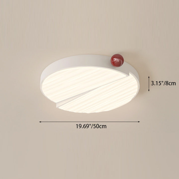 Zeitgenössische Nordic Iron PVC Runde Quadrat Welle Textur Kugel LED Deckenleuchte für Schlafzimmer 