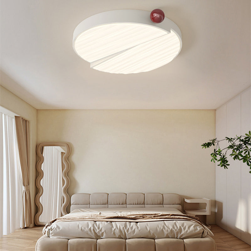 Zeitgenössische Nordic Iron PVC Runde Quadrat Welle Textur Kugel LED Deckenleuchte für Schlafzimmer 