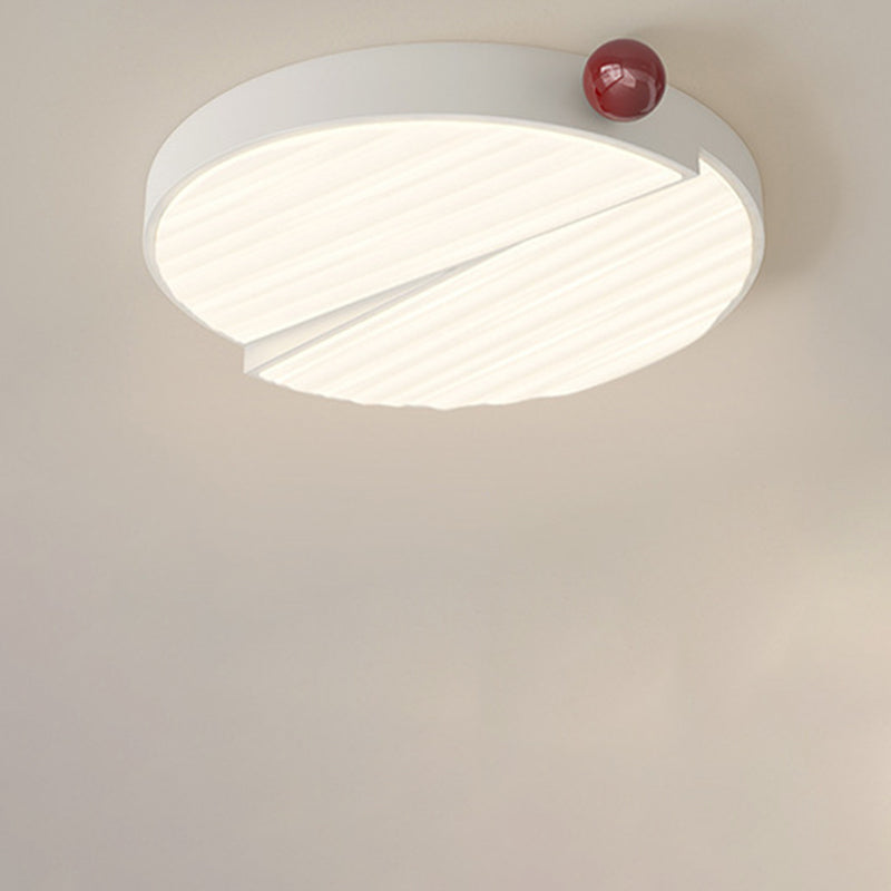 Zeitgenössische Nordic Iron PVC Runde Quadrat Welle Textur Kugel LED Deckenleuchte für Schlafzimmer 