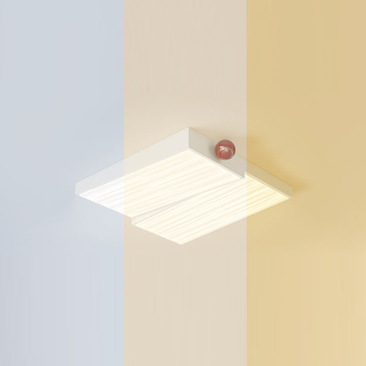 Zeitgenössische Nordic Iron PVC Runde Quadrat Welle Textur Kugel LED Deckenleuchte für Schlafzimmer 