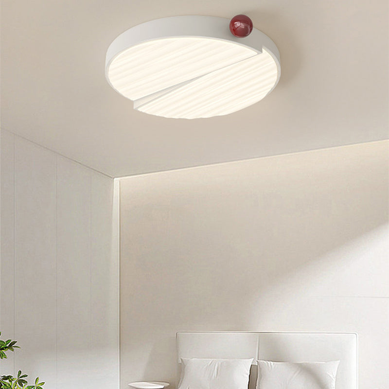 Zeitgenössische Nordic Iron PVC Runde Quadrat Welle Textur Kugel LED Deckenleuchte für Schlafzimmer 