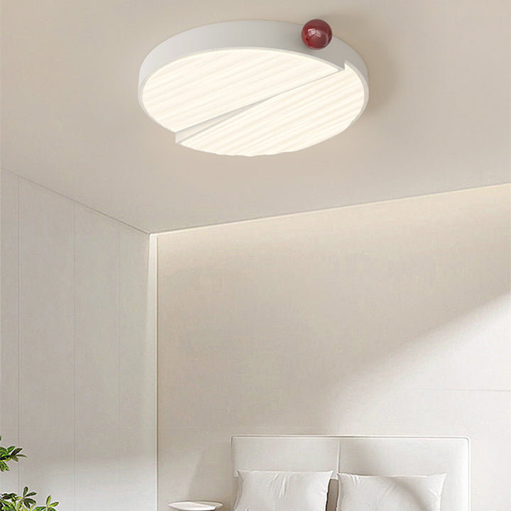 Zeitgenössische Nordic Iron PVC Runde Quadrat Welle Textur Kugel LED Deckenleuchte für Schlafzimmer 