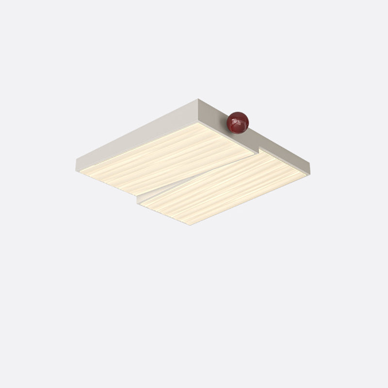 Zeitgenössische Nordic Iron PVC Runde Quadrat Welle Textur Kugel LED Deckenleuchte für Schlafzimmer 