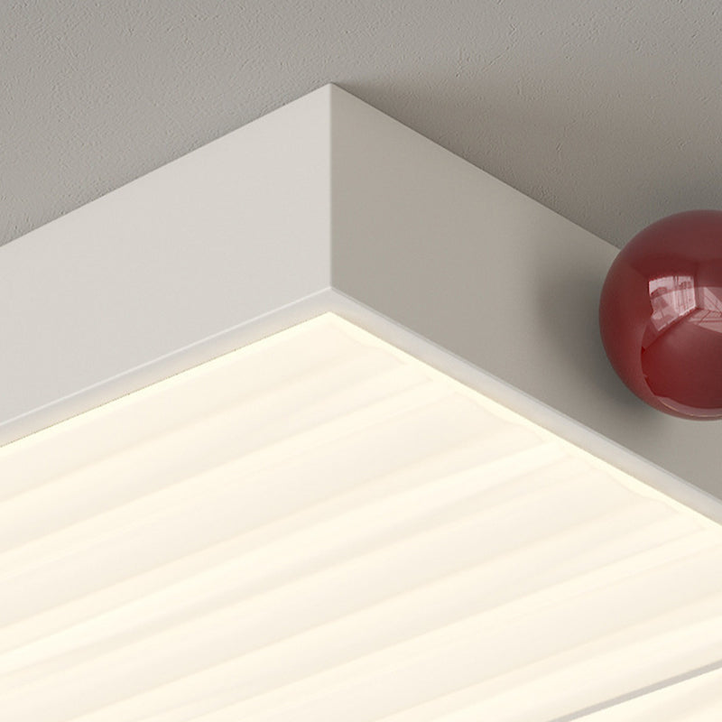 Zeitgenössische Nordic Iron PVC Runde Quadrat Welle Textur Kugel LED Deckenleuchte für Schlafzimmer 