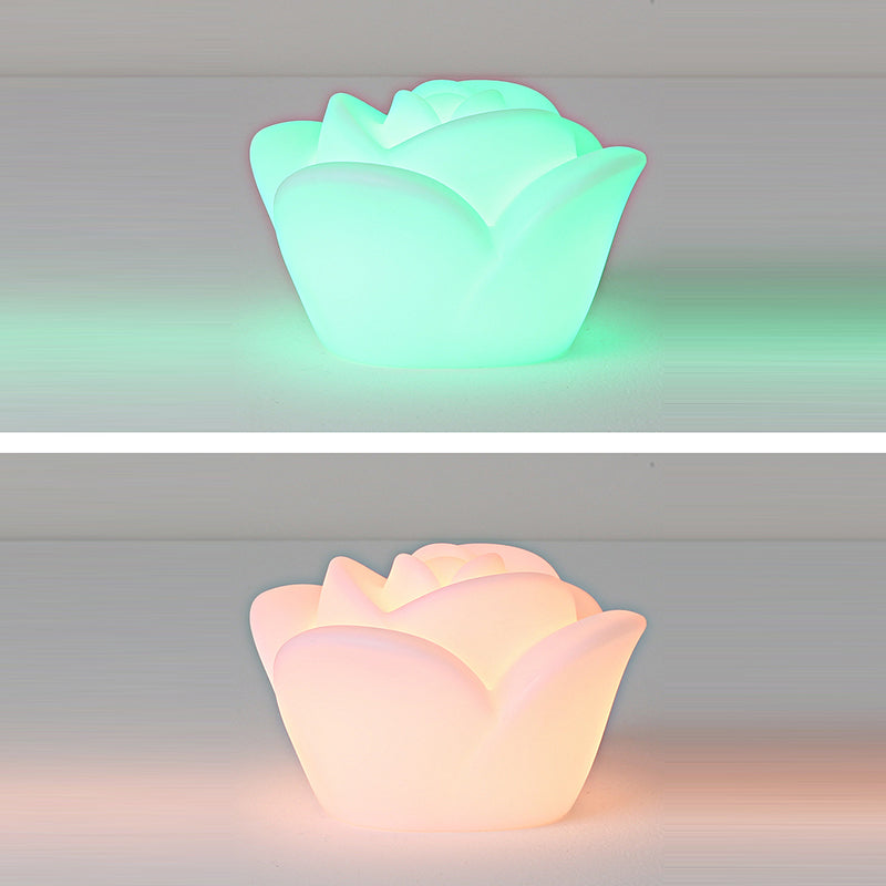 Lampe de table LED en forme de rose rechargeable et étanche en PE créatif contemporain, veilleuse pour table de chevet 