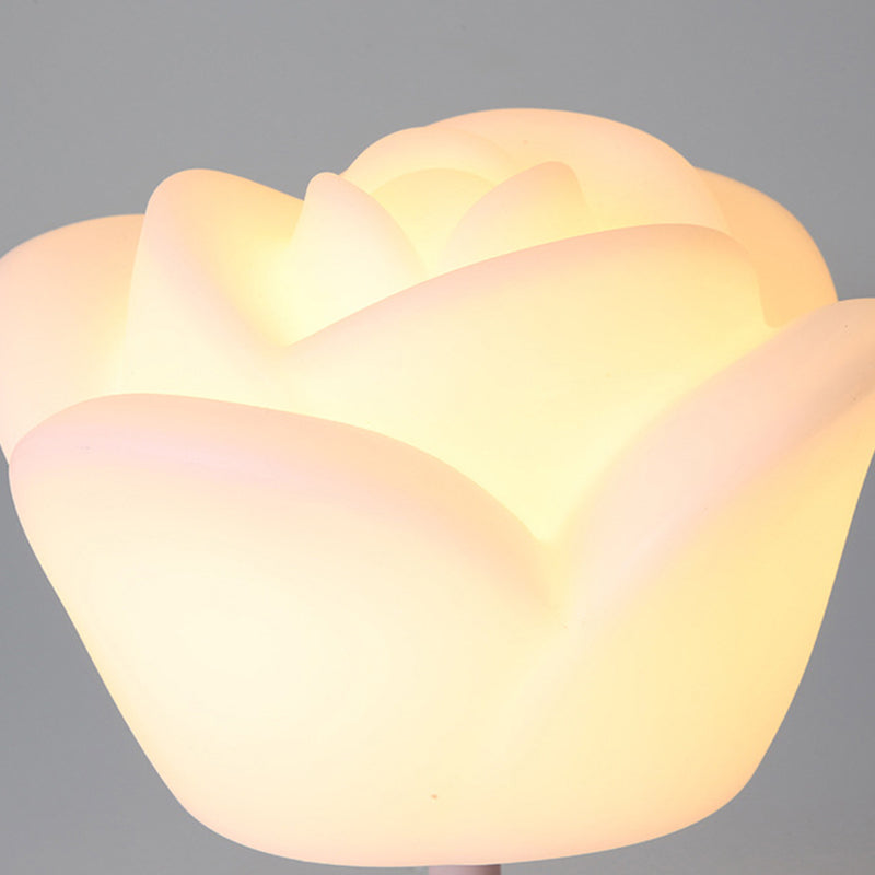 Lampe de table LED en forme de rose rechargeable et étanche en PE créatif contemporain, veilleuse pour table de chevet 