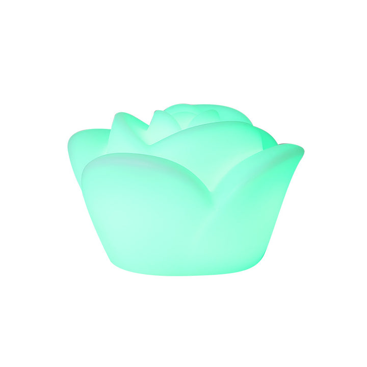 Lampe de table LED en forme de rose rechargeable et étanche en PE créatif contemporain, veilleuse pour table de chevet 