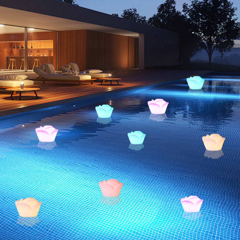 Lampe de table LED en forme de rose rechargeable et étanche en PE créatif contemporain, veilleuse pour table de chevet 