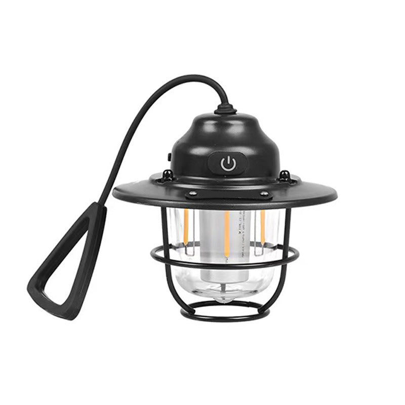 Lumière extérieure LED en forme de strobile pour jardin, contemporaine rétro, rechargeable, étanche, en fer, silice, ABS, PC 