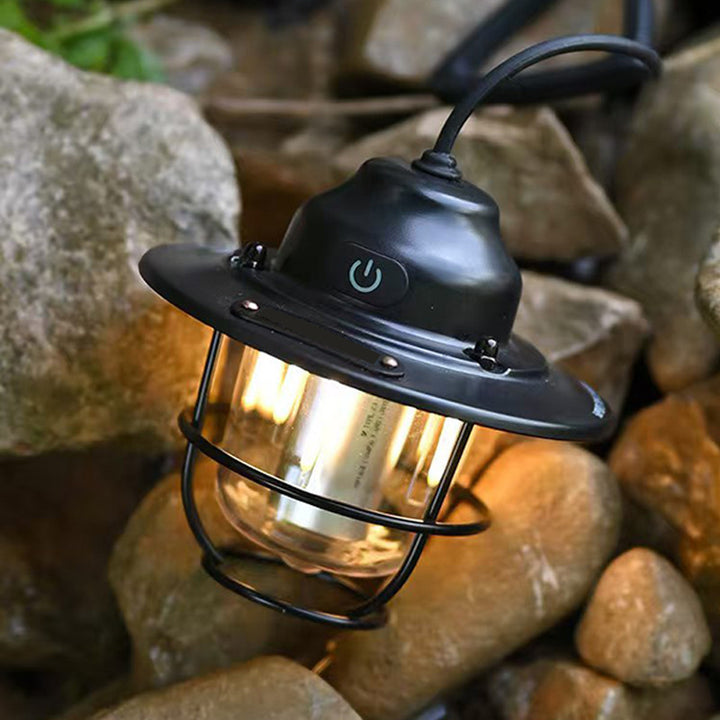 Lumière extérieure LED en forme de strobile pour jardin, contemporaine rétro, rechargeable, étanche, en fer, silice, ABS, PC 
