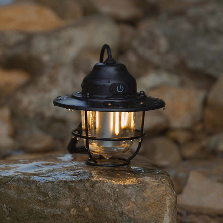 Lumière extérieure LED en forme de strobile pour jardin, contemporaine rétro, rechargeable, étanche, en fer, silice, ABS, PC 