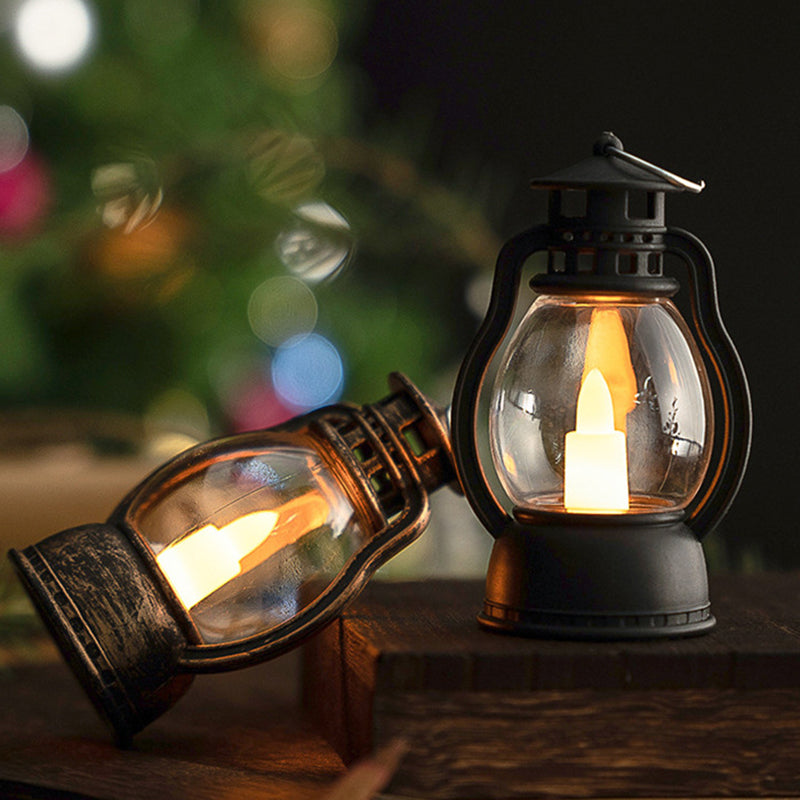 Zeitgenössische Retro-Batterie-PP-Kerzenpferd-Laterne LED-Tischlampe Nachtlicht für das Schlafzimmer 