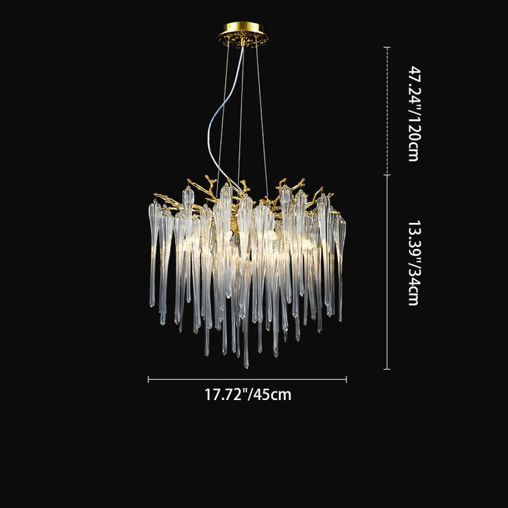 Lustre moderne de luxe en aluminium avec branches de cristal et gouttelettes 6/8/10/14/18 lumières pour salon 