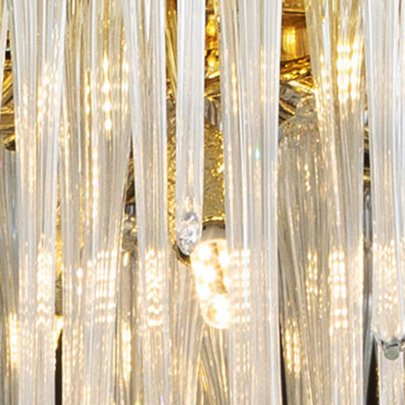 Lustre moderne de luxe en aluminium avec branches de cristal et gouttelettes 6/8/10/14/18 lumières pour salon 