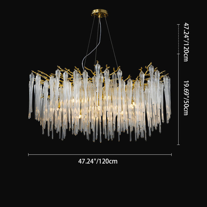 Lustre moderne de luxe en aluminium avec branches de cristal et gouttelettes 6/8/10/14/18 lumières pour salon 