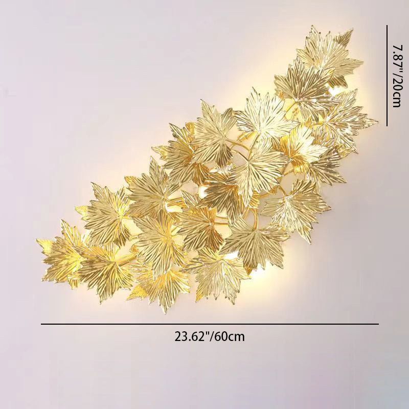Moderne Mid-Century-Aluminium-Ahornblatt 3/4/5 Licht Wandleuchte für Wohnzimmer 
