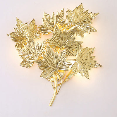 Moderne Mid-Century-Aluminium-Ahornblatt 3/4/5 Licht Wandleuchte für Wohnzimmer 