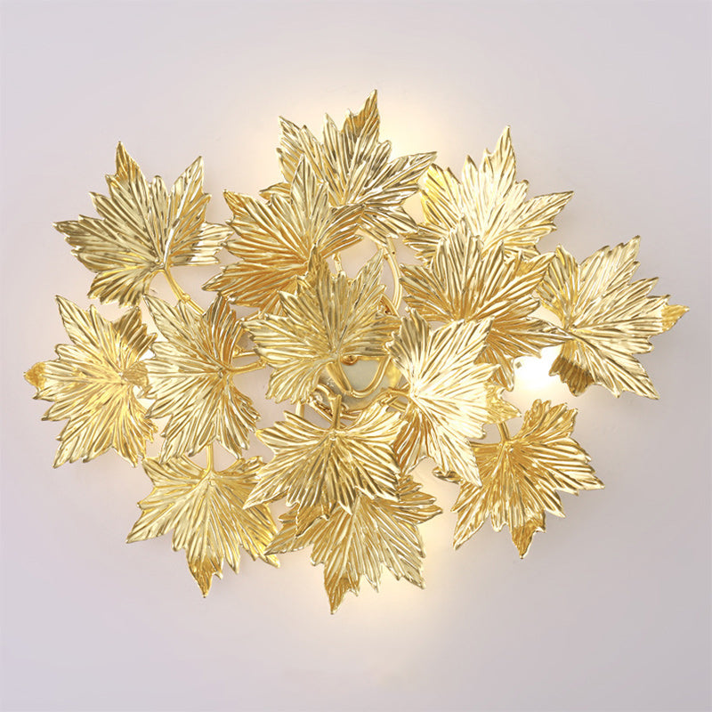 Moderne Mid-Century-Aluminium-Ahornblatt 3/4/5 Licht Wandleuchte für Wohnzimmer 