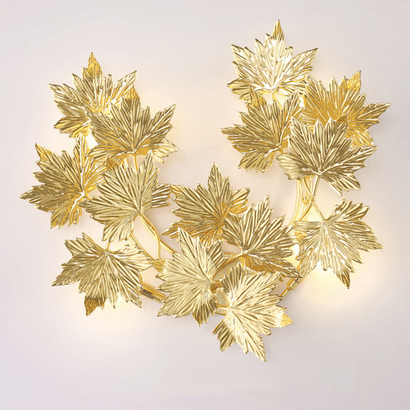 Moderne Mid-Century-Aluminium-Ahornblatt 3/4/5 Licht Wandleuchte für Wohnzimmer 