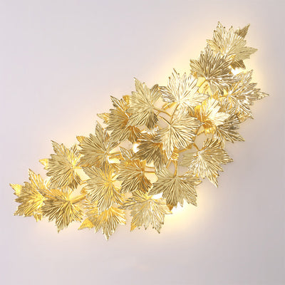 Moderne Mid-Century-Aluminium-Ahornblatt 3/4/5 Licht Wandleuchte für Wohnzimmer 