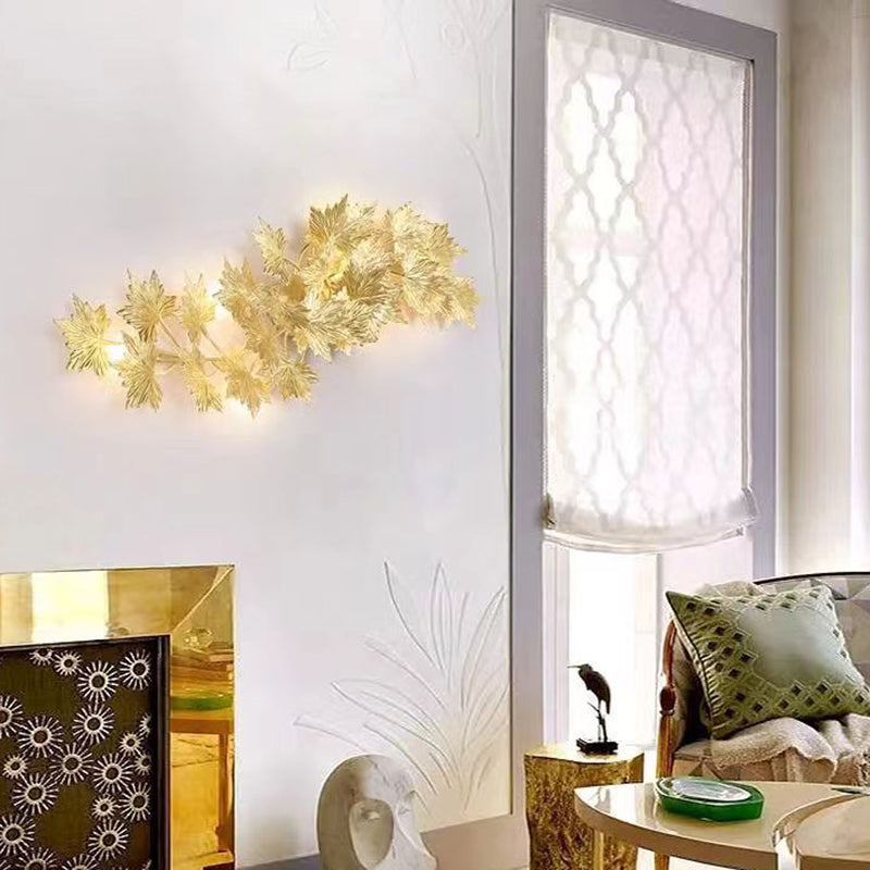 Moderne Mid-Century-Aluminium-Ahornblatt 3/4/5 Licht Wandleuchte für Wohnzimmer 