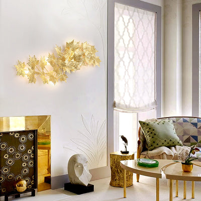 Moderne Mid-Century-Aluminium-Ahornblatt 3/4/5 Licht Wandleuchte für Wohnzimmer 