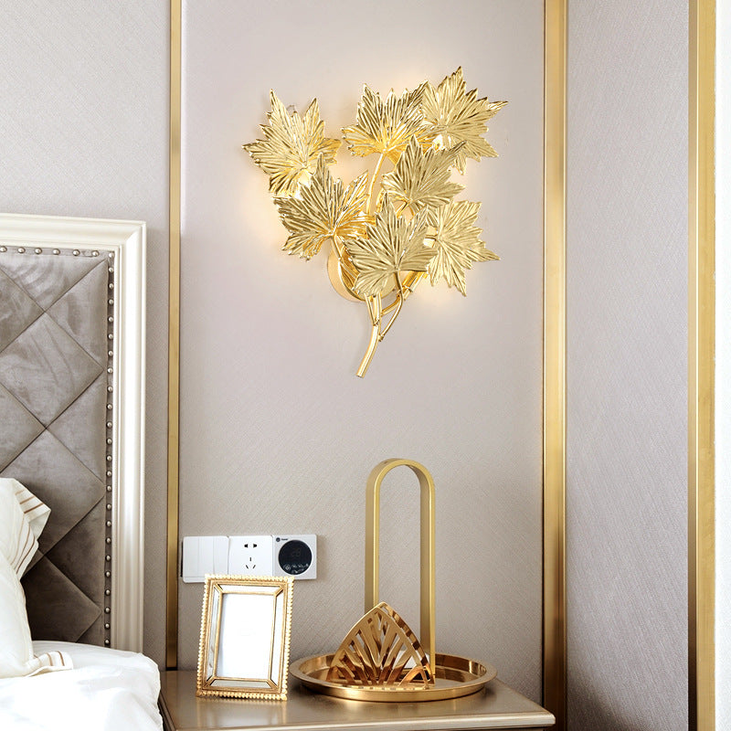 Moderne Mid-Century-Aluminium-Ahornblatt 3/4/5 Licht Wandleuchte für Wohnzimmer 