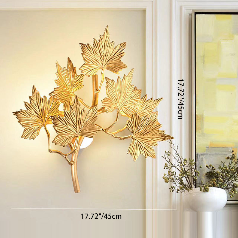 Moderne Mid-Century-Aluminium-Ahornblatt 3/4/5 Licht Wandleuchte für Wohnzimmer 