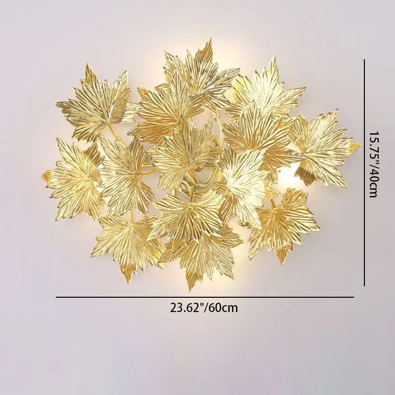 Moderne Mid-Century-Aluminium-Ahornblatt 3/4/5 Licht Wandleuchte für Wohnzimmer 