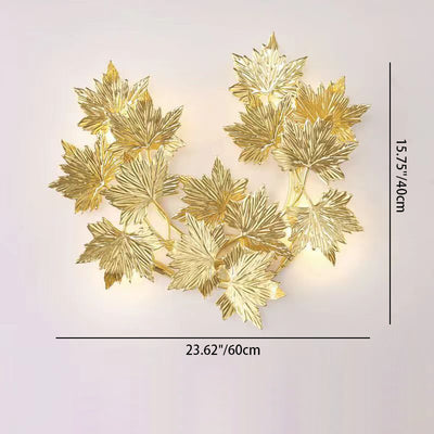 Moderne Mid-Century-Aluminium-Ahornblatt 3/4/5 Licht Wandleuchte für Wohnzimmer 