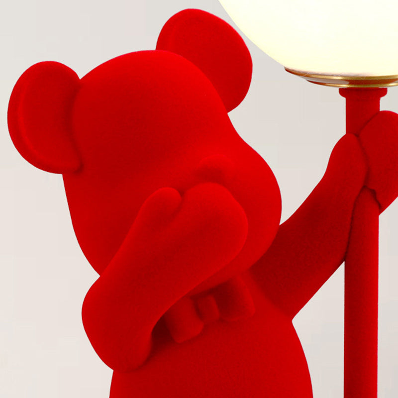 Lampe de table LED contemporaine créative rechargeable en acrylique avec ours en troupeau pour décoration de mariage pour chevet 