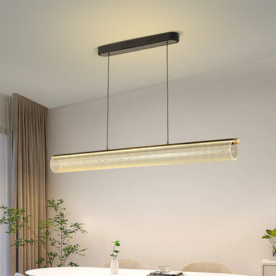 Simplicité moderne Fer Aluminium Acrylique Rond Elliptique Bande Carrée Motif LED Lustres Lumière d'île pour Salle à Manger 