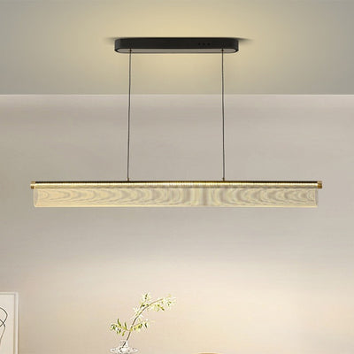 Simplicité moderne Fer Aluminium Acrylique Rond Elliptique Bande Carrée Motif LED Lustres Lumière d'île pour Salle à Manger 